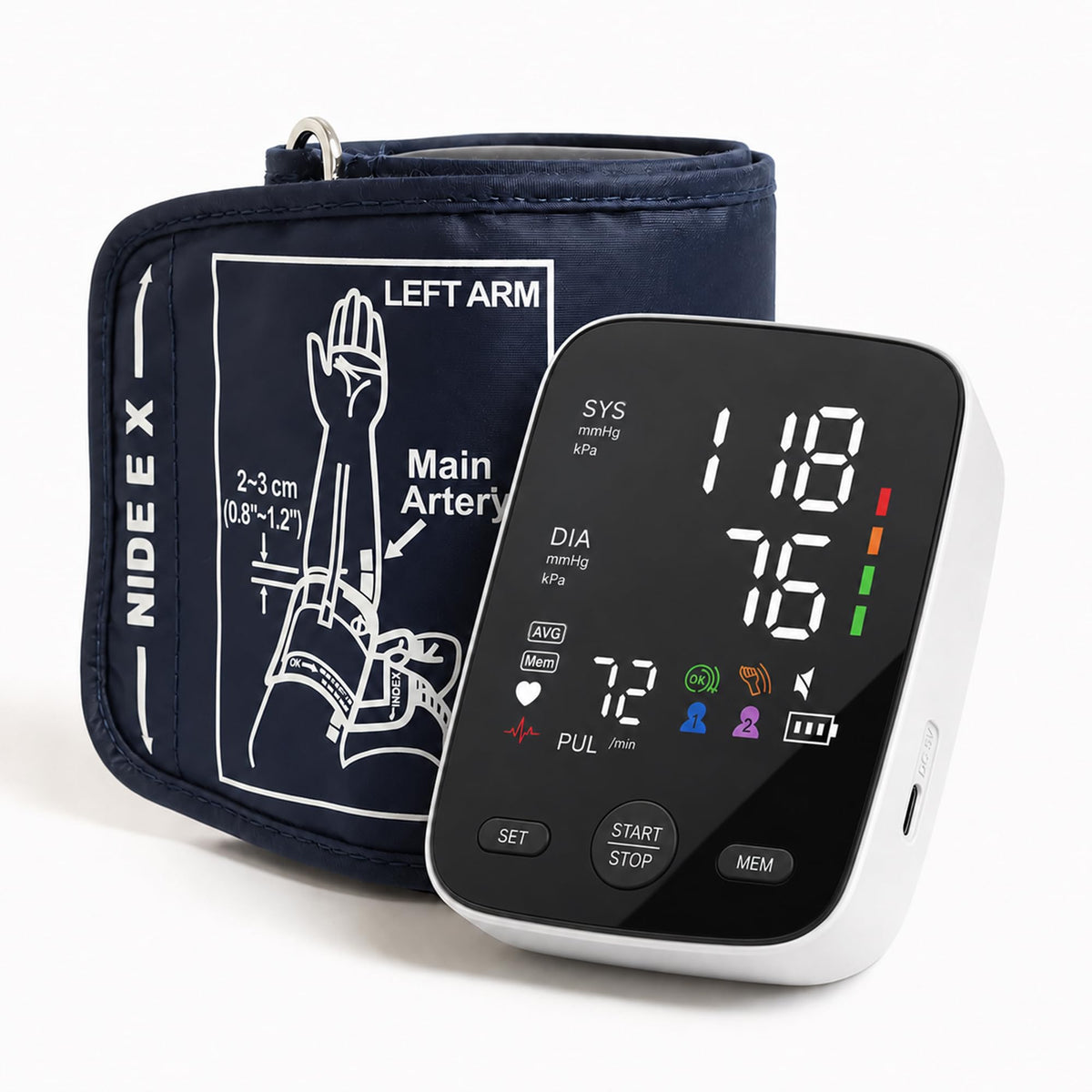 FDA-Cleared Blood Pressure Monitor, Easy One-Touch BP Machine, Wide Cuff
