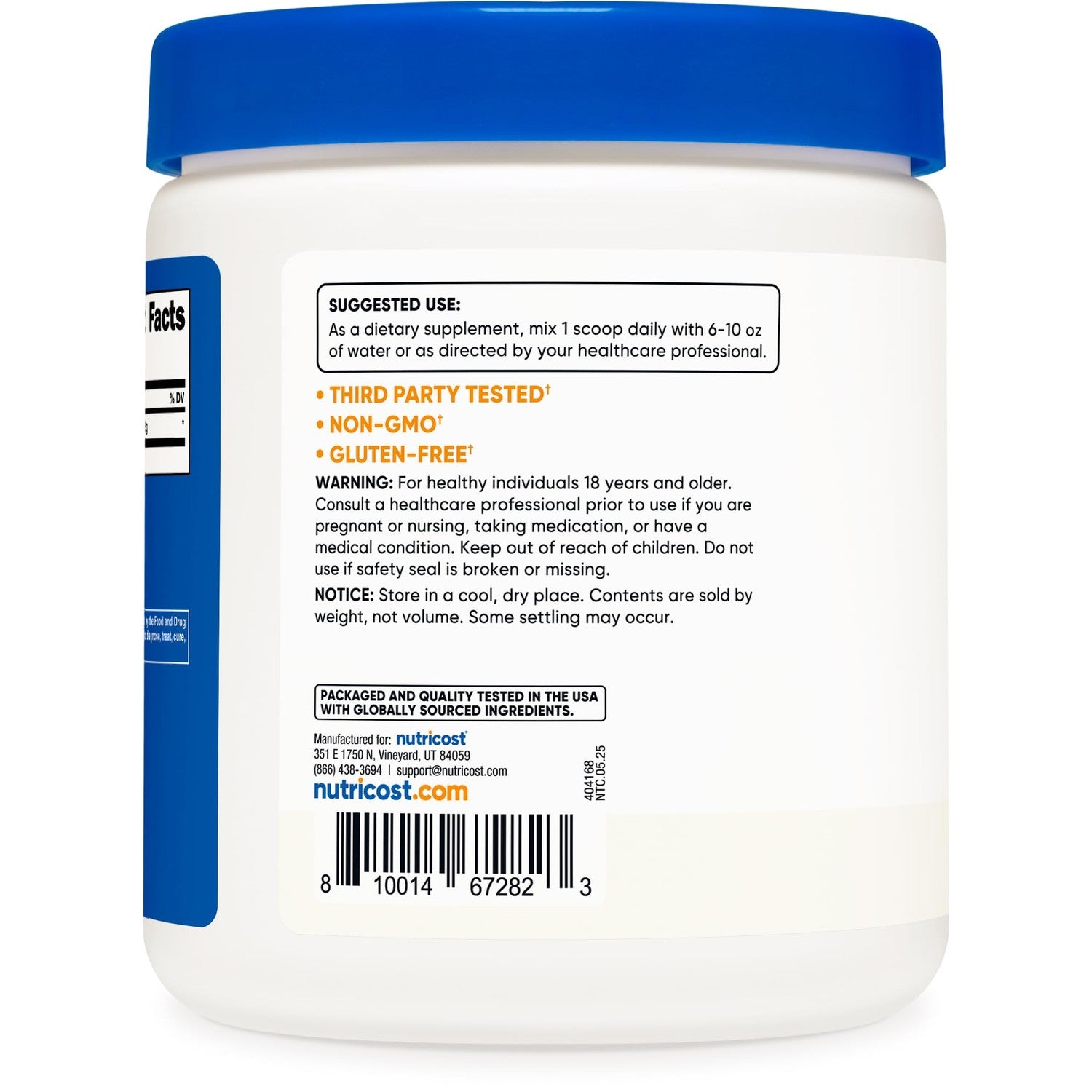 Nutricost Glycine Powder 1lb - Non-GMO, Gluten Free