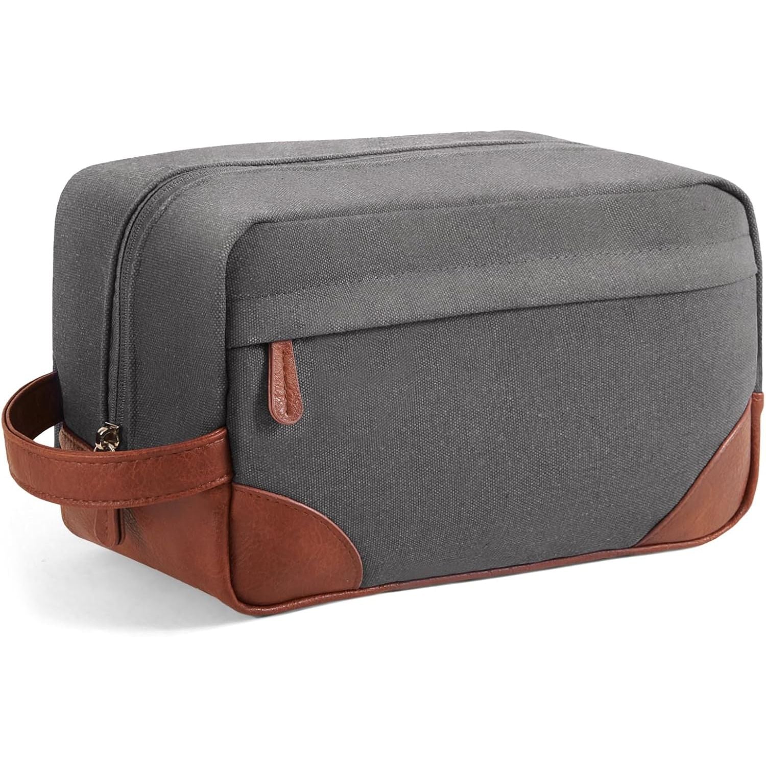 Buy now Vorspack Travel Toiletry Bag - Hanging Toiletry Bag for Men Water Resistant Canvas Shaving Bag with Large Capacity for Travel - Black Large Light Grey at indiglob india