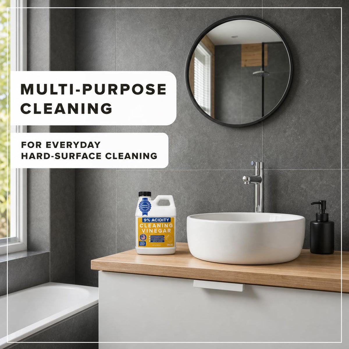 Cleaning Vinegar, 32 oz, 9% Acidity, Lemon Scent, Concentrated Formula
