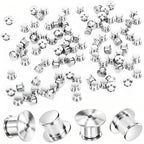 60 PCS Metal Locking Pin Backs and Pin Keepers — Secure Locking Clasp Pin Backings for Enamel Pins, Brooch, Lapel, Badge, Hat, Bag, Backpack, Collectibles & DIY Crafts (Silver)