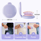 RHOS authentic folding brush with mirror. Lightweight design fits in pocket, purse, or cosmetic bag for on-the-go styling.