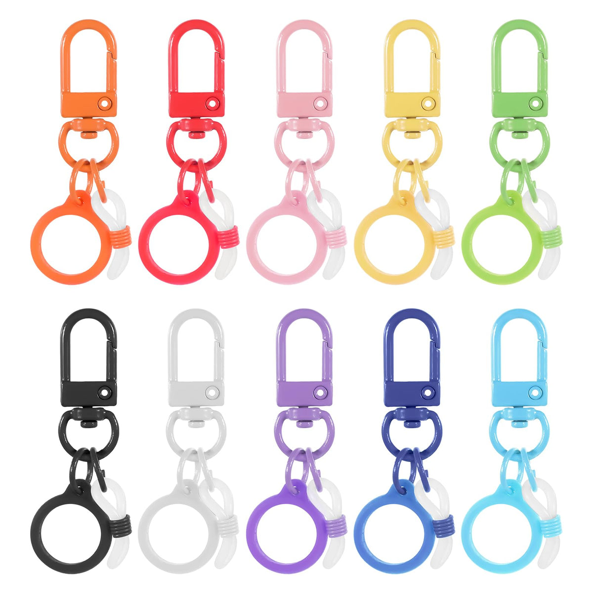 Mini Coloured Pen Clips, 10Pcs Nurse Badge Reel Accessory with Lobster Clasp, Retractable Holder for Nurses, Pen Converter, Silicone Pens Holder for Lanyard, Nurse, Teachers, Office