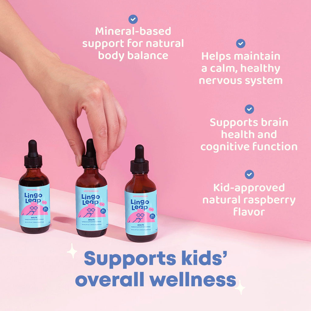 JoySpring LingoLeap Kids Zeolite Drops, Berry, 30 Servings, Ages 3+ | Clinoptilolite with methyl B12 and D3, supports energy and cognition, sugar-free vegan, gentle for daily use