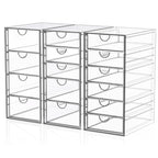 Acrylic Makeup Organizer with 19 Drawers,Storage Drawer Organizer | Bathroom Organizers and Storage for Palettes, Cosmetic, and Beauty Supplies, Desk Organization