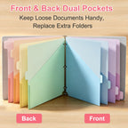 Binder Dividers with Pockets for 3-Ring Binder, 8-Tab Pastel Dividers