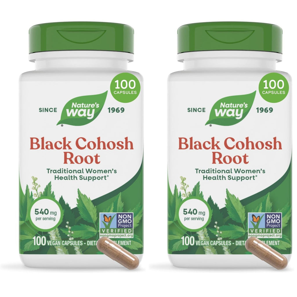 Nature's Way Herbs Black Cohosh Root Capsules, Vegan, 100 Count | Traditional Women’s Herbal Supplement*, Cimicifuga Racemosa Root, Non-GMO Project Verified, Vegan Capsules