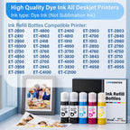 OFFICENTER T522 Ink Refill Bottles, 5‑Pack Refill Ink for ET-2800 ET-4800 ET-2400 ET-2903 ET-2803 ET-2410 ET-4903 ET-2900 ET-2400 Printers (2BK C M Y)
