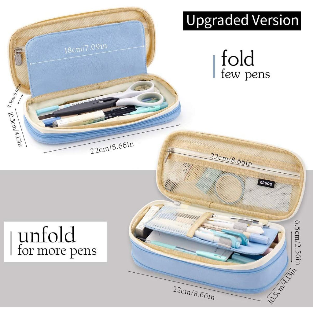 Buy now EASTHILL Big Capacity Pencil Pen Case Office College School Large Storage High Capacity Bag Pouch Holder Box Organizer Light Blue at indiglob india