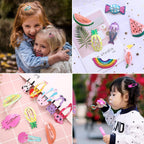 Girls Hair Clips Barrettes, Funtopia 80 Pcs Metal Snap Hair Clips for Kids
