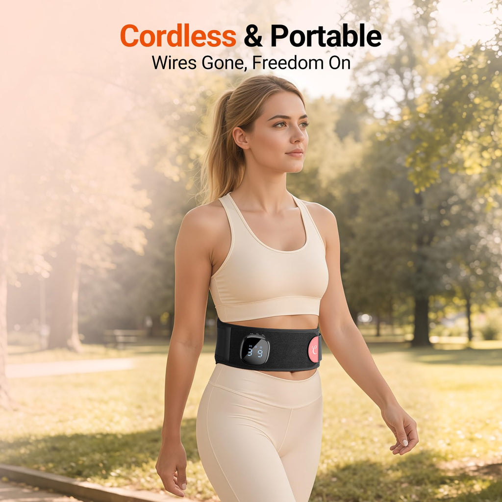 Comfytemp Red Light Therapy Vibration Massage Belt, Cordless, Lower Back