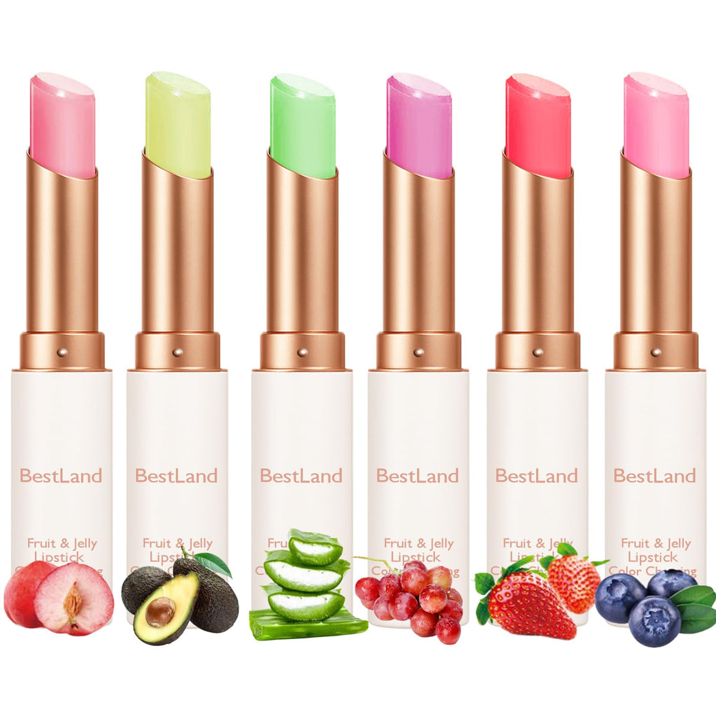 Buy now BestLand 6 Pcs/Set Flower Jelly Lipstick Set Temperature Change Moisturizer Long Lasting Nutritious Balm Magic Color Change Lip Gloss at indiglob india