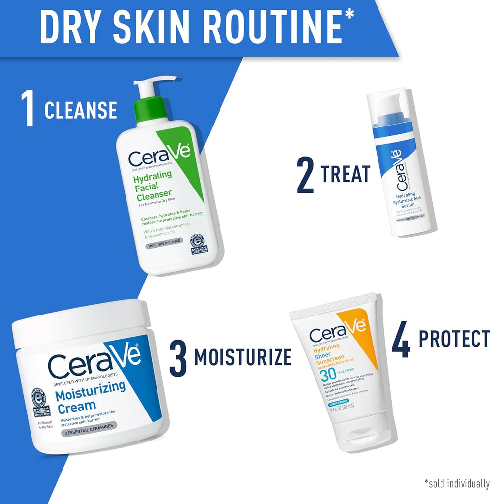 Buy now CeraVe Moisturizing Cream, Body and Face Moisturizer for Dry Skin, Body Cream with Hyaluronic Acid and Ceramides, Daily Moisturizer, Oil-Free, Fragrance Free, Non-Comedogenic, 19 Ounce at indiglob india