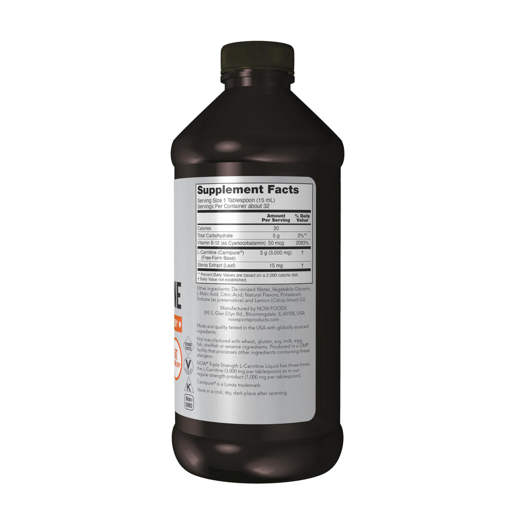 Buy now NOW Sports Nutrition, L-Carnitine Liquid, Triple Strength 3000 mg, Citrus, 16-Ounce at indiglob india