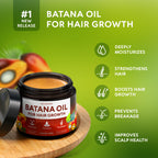 Batana Oil for Hair Growth - 100% Raw & Organic Unrefined Batana Oil - Cold Pressed Hair Mask for Scalp Health, Thicker Hair & Split Ends Repair - Natural & Pure (4.23 oz)