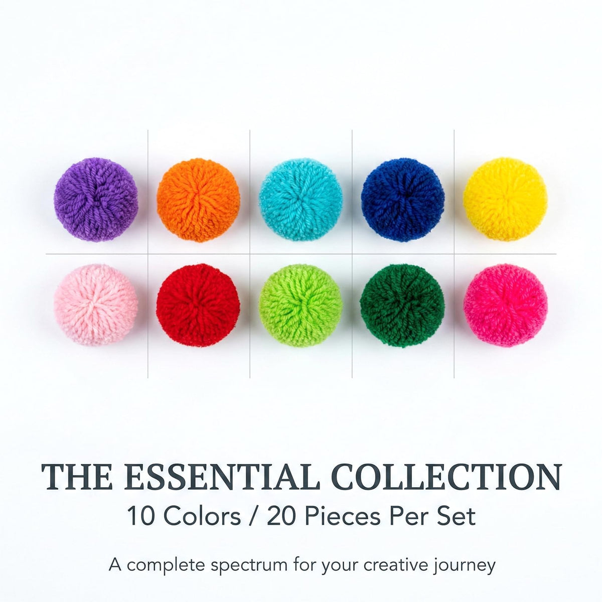 RAINFLOW 20 PCS Yarn Pom Poms for Crafts – 3 Inch Large Craft Fuzzy Pompoms