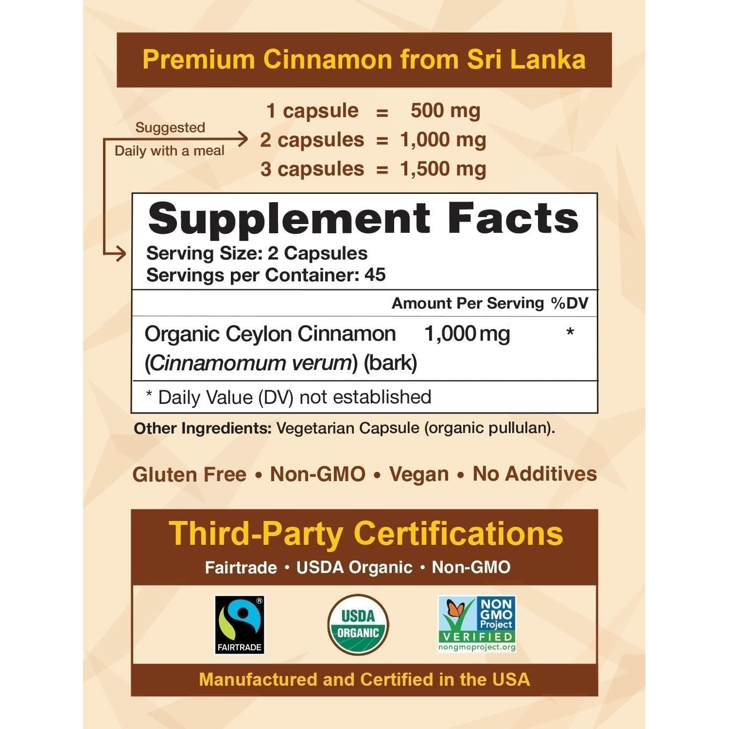 Buy now Ceylon Cinnamon Shop Organic Ceylon Cinnamon (100% Certified) Supplement, 90 Capsules at indiglob india