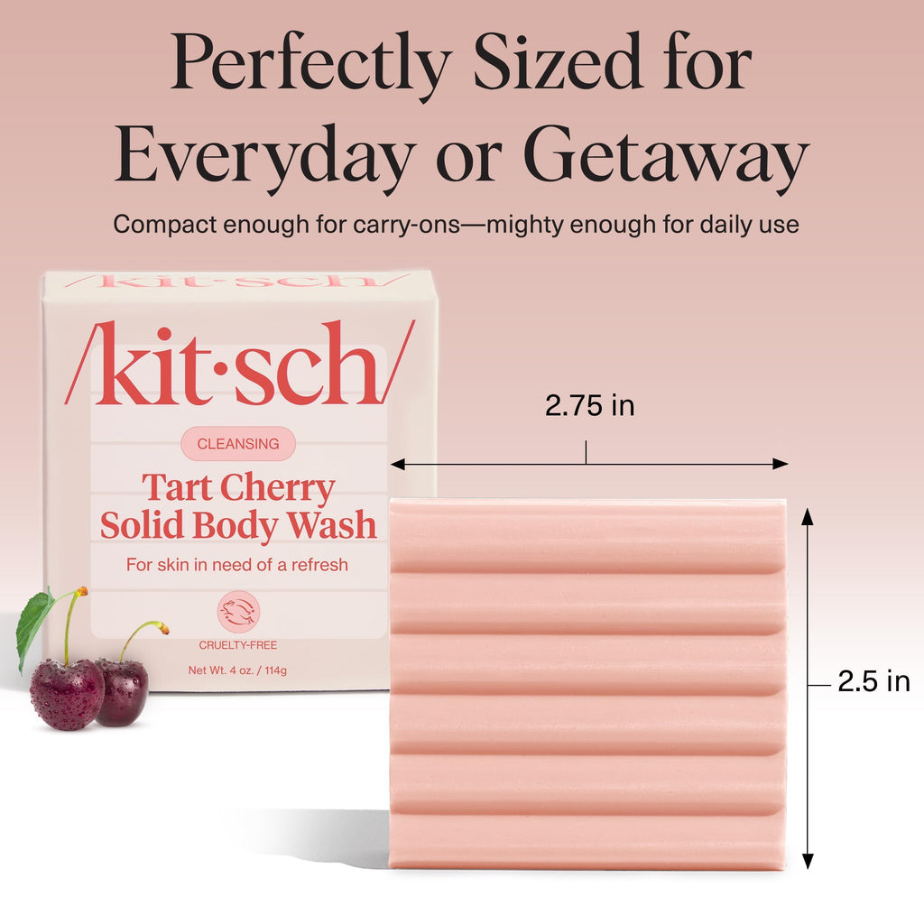 Buy now Kitsch Cleansing Tart Cherry Soap Bar with Refreshing Scent - Eco-Friendly Body Wash Women Love - Cherry Solid Bar Soap for Daily Use - Silicone, Sulfate and Paraben Free, Made in USA - 4oz at indiglob india
