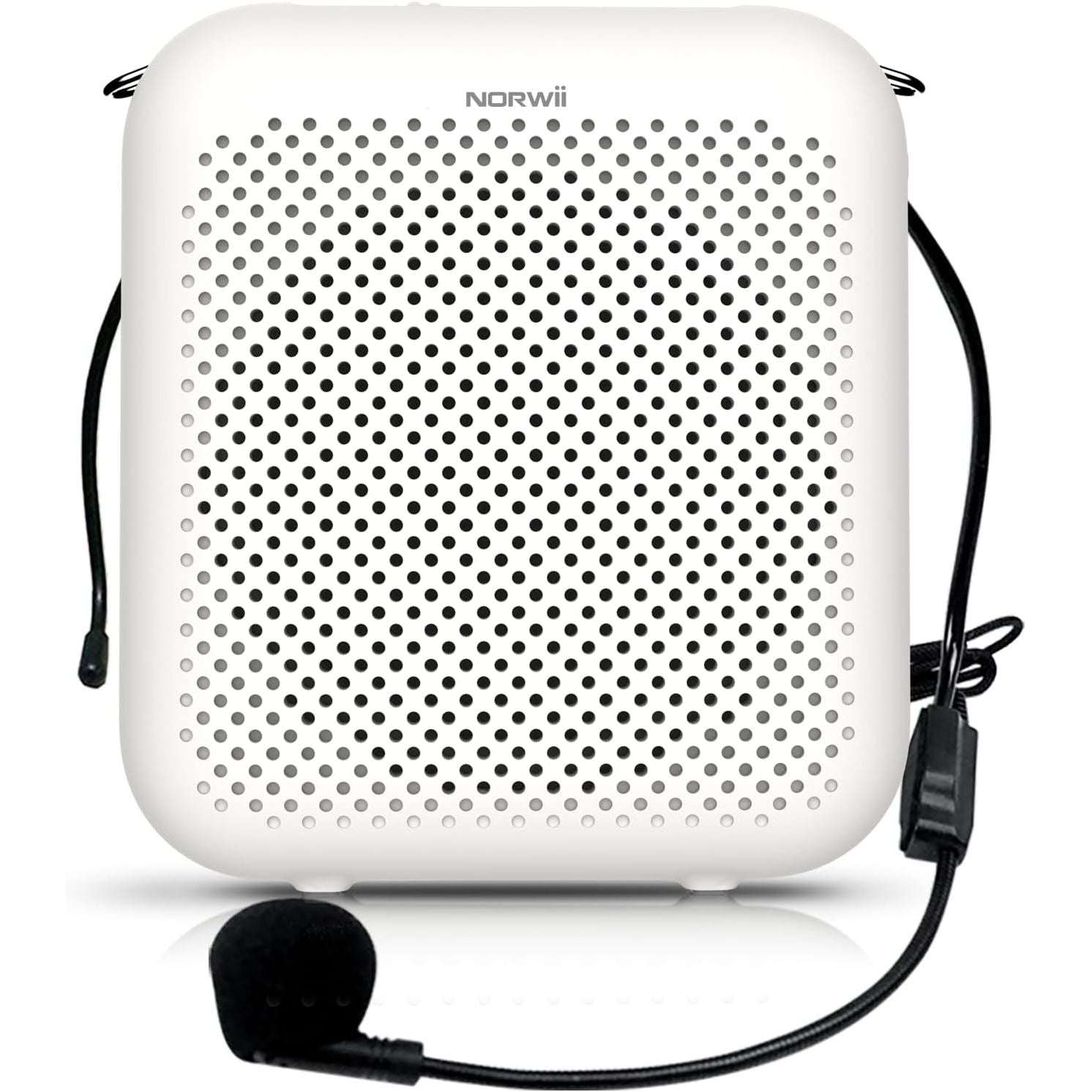 Buy now Norwii Bluetooth Voice Amplifier, Power Amplifiers, Portable Mini Wired Microphone Headset for Teacher Classroom & Outdoor Lectures, Teaching, Tour Guides, USB-C Rechargeable - 2000mAh, Black White - 4000 mAh at indiglob india