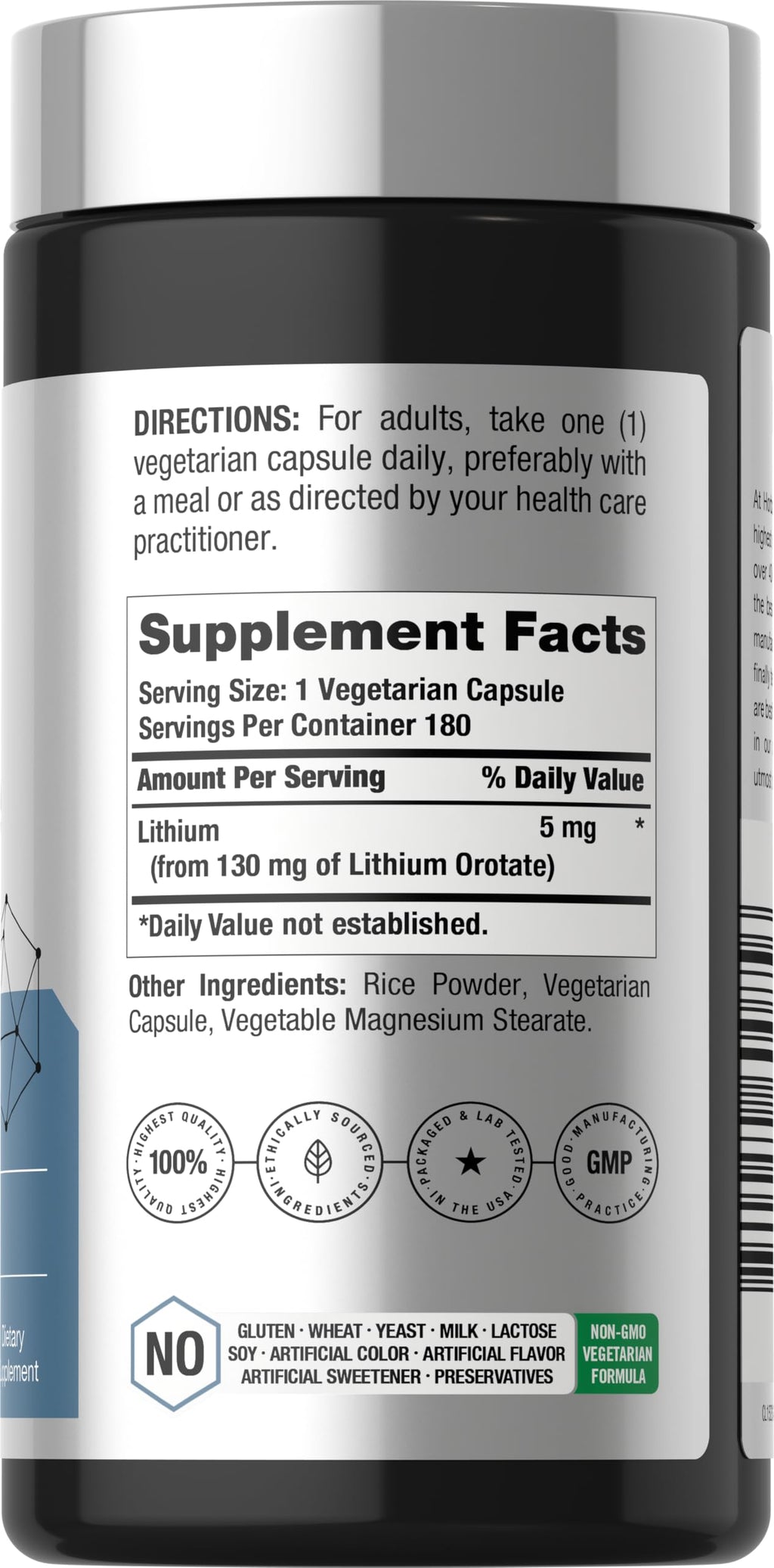 Horbäach Lithium Orotate 130mg | 180 Capsules