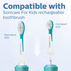 Buy now Philips Sonicare for Kids 7+ Genuine Replacement Toothbrush Heads, 2 Brush Heads, Turquoise and White, Standard, HX6042/94 at indiglob india