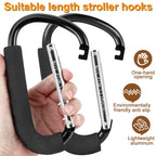 2 Pack Stroller Hooks, 6.3" Large Stroller Clips, Carabiner Clip