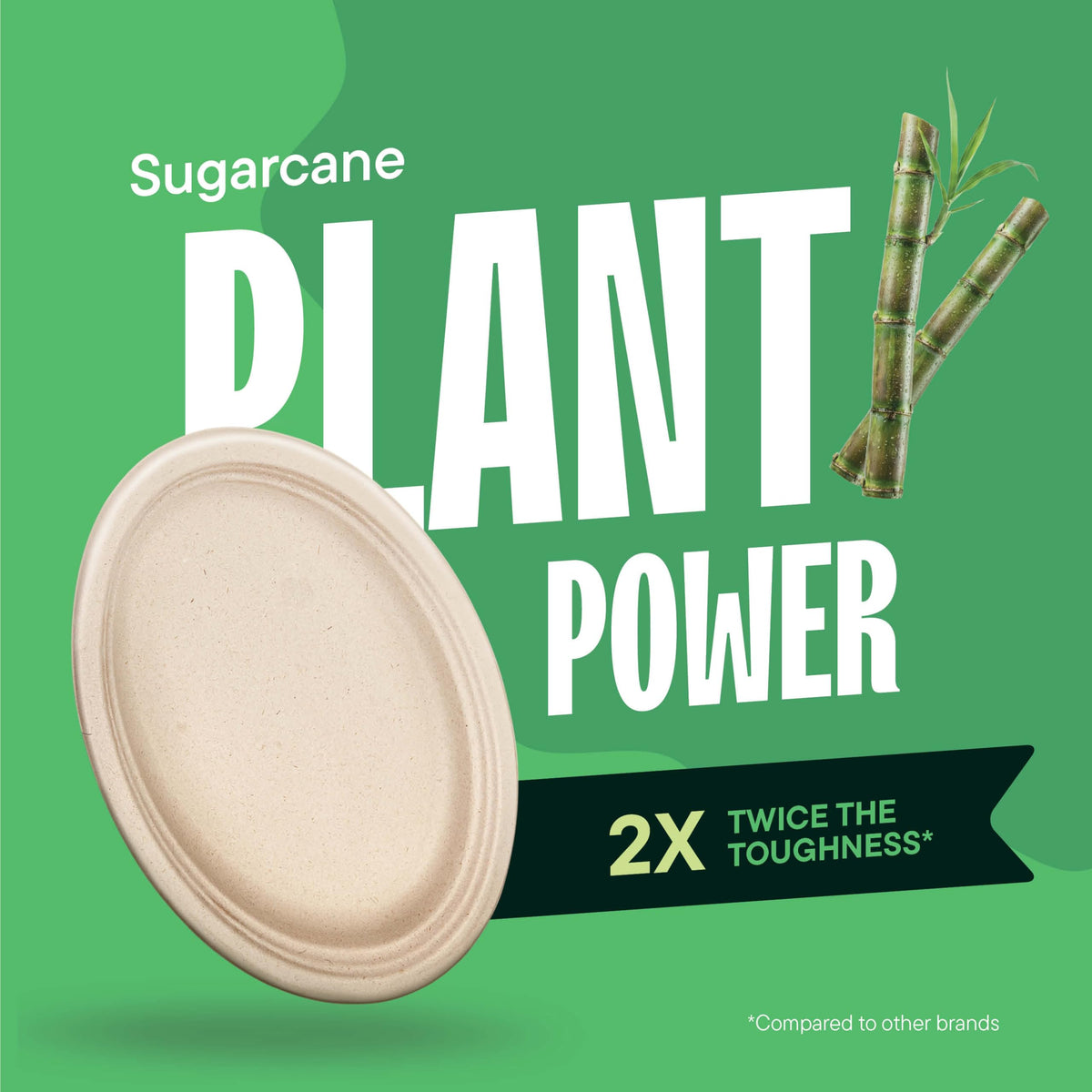 Stack Man 12 Inch Oval Paper Plates Heavy Duty Disposable - [125-Count] Biodegradable Sugarcane Bagasse Platters, Perfect for Thanksgiving Turkey & BBQ, Microwave Safe, PFAS-Free Sturdy Eco-Friendly