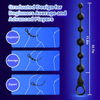 Vibrating Anal Beads Anal Toys, SMAM 12″ Insertable Silicone Long Butt Plug Prostate Massager with 10 Vibration Modes 3 Motors 6 Beads, Adult Toys Anal Trainer Sex Toy Sex Toys for Men Women Couples