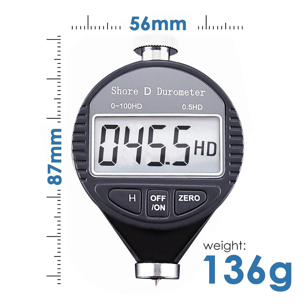 Buy now Digital Hardness Tester Portable 0-100HD Shore D Hardness Tester with Large LCD Display Digital Durometer Scale for Rubber, Tire, Plastic, Thermal Plastic, Flooring, and Bowling Ball at indiglob india