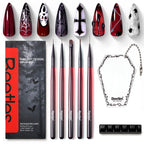 Beetles Acrylic Nail Brush Set, 3Pcs Size 6/10/14 for Acrylic Powder | Includes 3 Size Brushes with a Steel Cleaning Comb for Acrylic Powder Application, Extensions, and 3D Carving DIY Nail Art