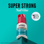 Kiss PowerFlex Maximum Speed Nail Glue - Fast Drying Adhesive for Glue-On Nails & Repairs with Nozzle Tip Applicator, Ideal for Tips & Wraps, Net Wt. 0.10 oz (3g)