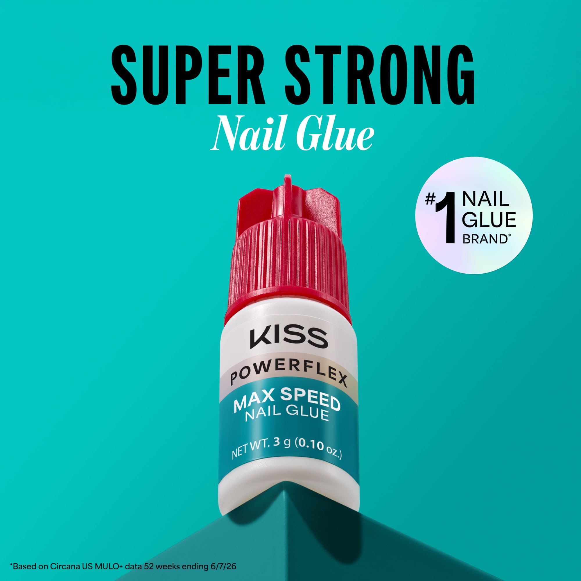 Kiss PowerFlex Maximum Speed Nail Glue - Fast Drying Adhesive for Glue-On Nails & Repairs with Nozzle Tip Applicator, Ideal for Tips & Wraps, Net Wt. 0.10 oz (3g)