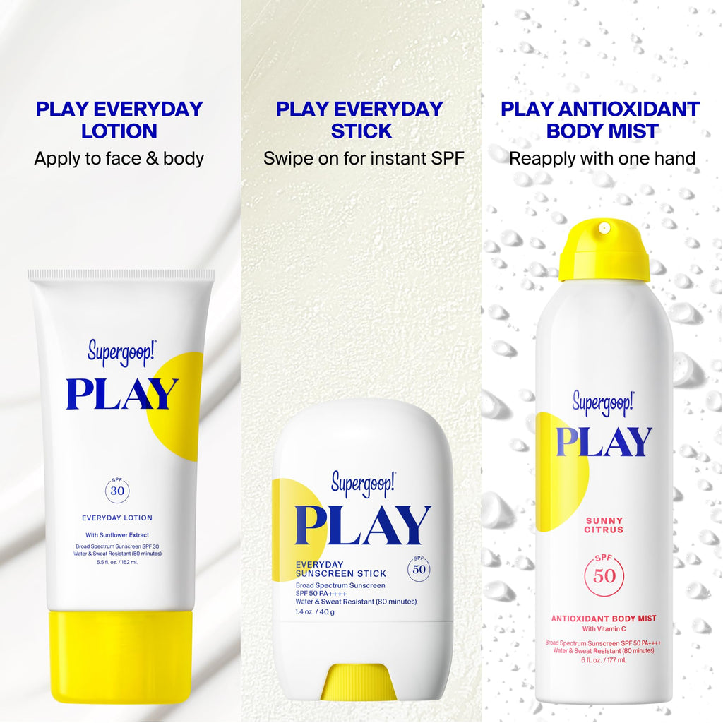 Supergoop! PLAY Everyday Lotion SPF 50 - Broad Spectrum Body & Face Sunscreen - Great for Active Days - Fast Absorbing, Water & Sweat Resistant - 18 fl oz