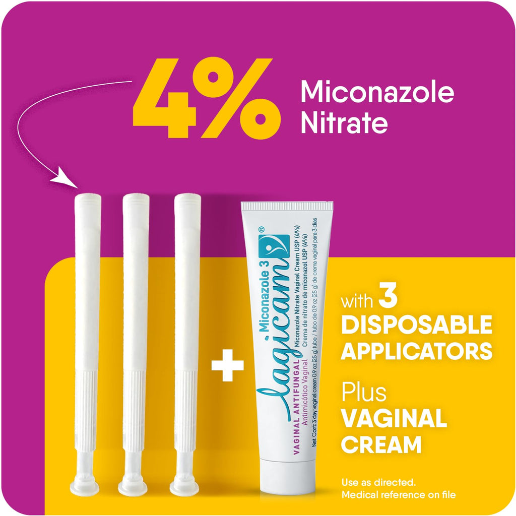 Lagicam V 3 Day Yeast Infection Treatment for Woman, 3 Applicators & Cream