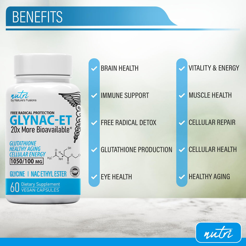 Nutri GlyNAC-ET N-Acetyl Cysteine Ethyl Ester + Glycine - NACET - 60 Caps
