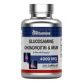 tnvitamins Glucosamine Chondroitin MSM, 240 Capsules, 4,000 mg Per Serving, Glucosamine Sulfate 2KCl, Joint Support Supplement for Men & Women