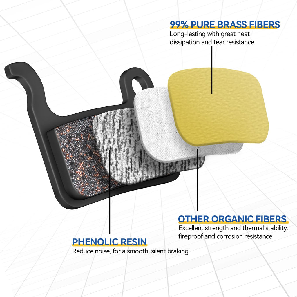 AGPTEK Bike Brake Pads, Work with Shimano Deore XT SLX Hone Alfine Saint