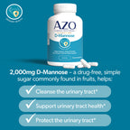AZO D-Mannose Supplement for Women & Men, Clinical Strength, 120 Capsules | D-Mannose Pills, Urinary Tract Health, Cleanse Flush & Protect* Daily Support, 2000mg per serving, Clinically Studied Amount