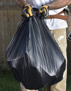 Ultrasac 55-60 Gallon 6.0 MIL Black Heavy Duty Trash Bags - 39" x 58" - Pack of 15 - For Contractor, Construction, & Industrial,UL-39586BK