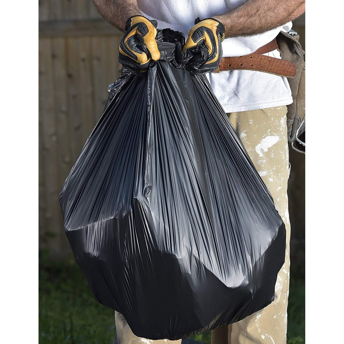 Ultrasac 55-60 Gallon 6.0 MIL Black Heavy Duty Trash Bags - 39" x 58" - Pack of 15 - For Contractor, Construction, & Industrial,UL-39586BK