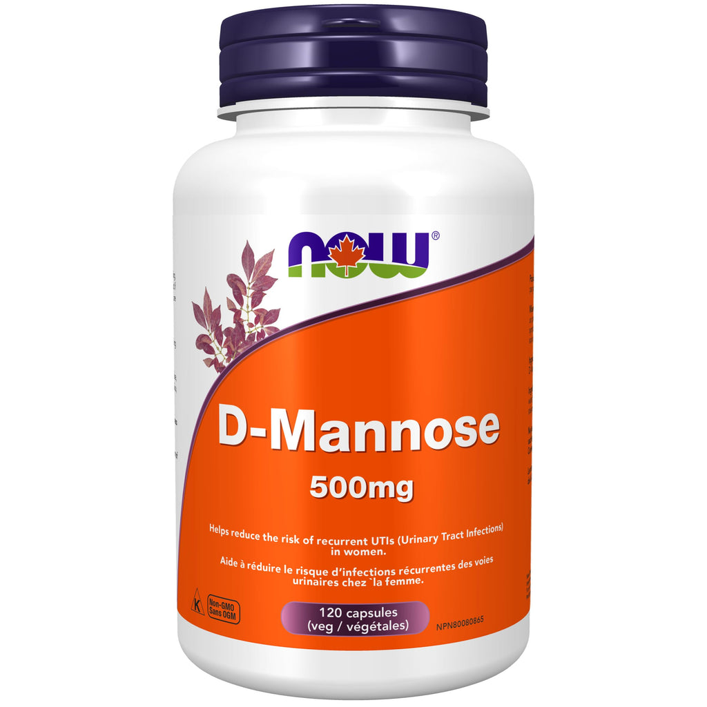 Now Foods D-Mannose, 120 Caps 500 mg (Pack of 3)