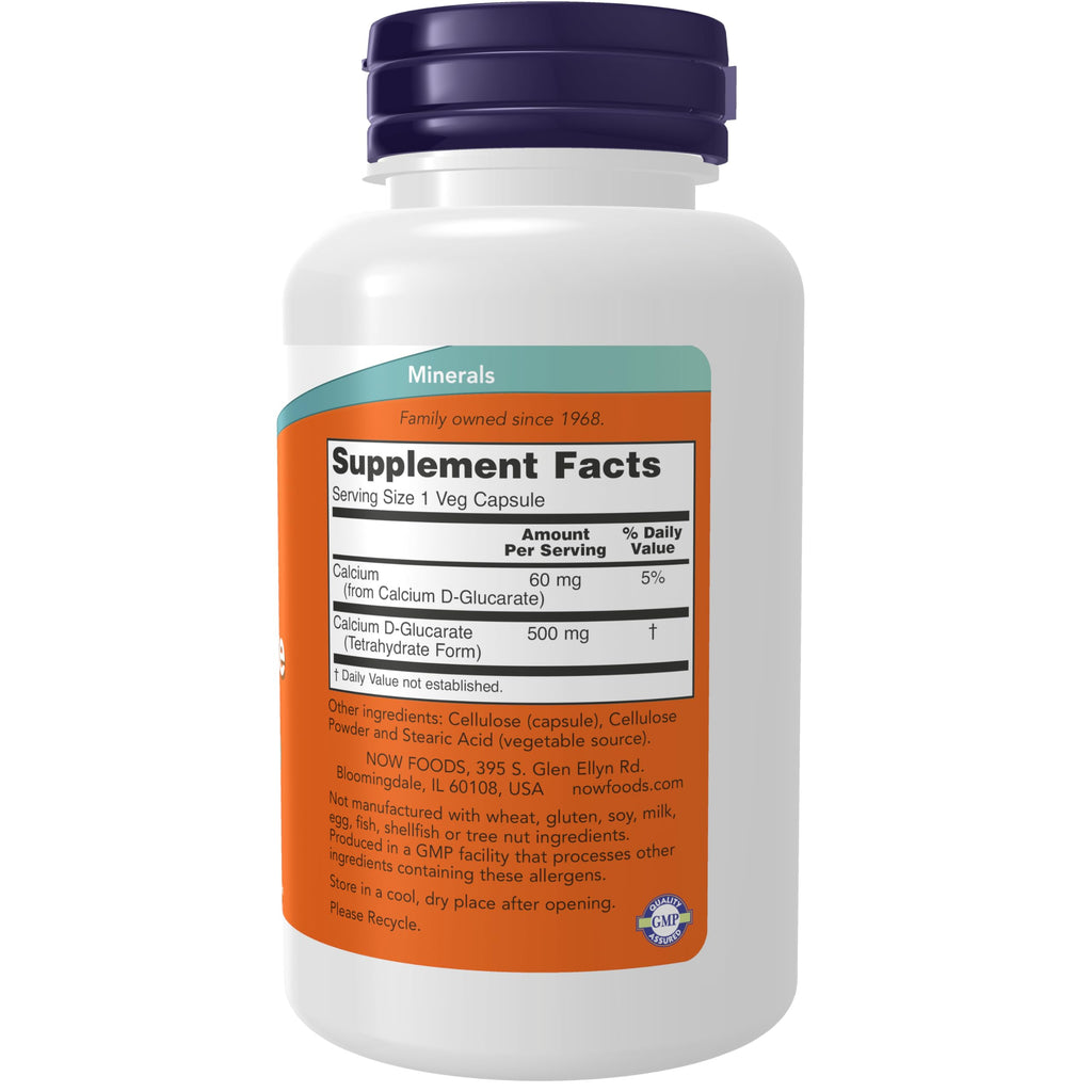 Buy now NOW Foods Supplements, Calcium D-Glucarate 500 mg, Detoxification Support*, 90 Veg Capsules at indiglob india