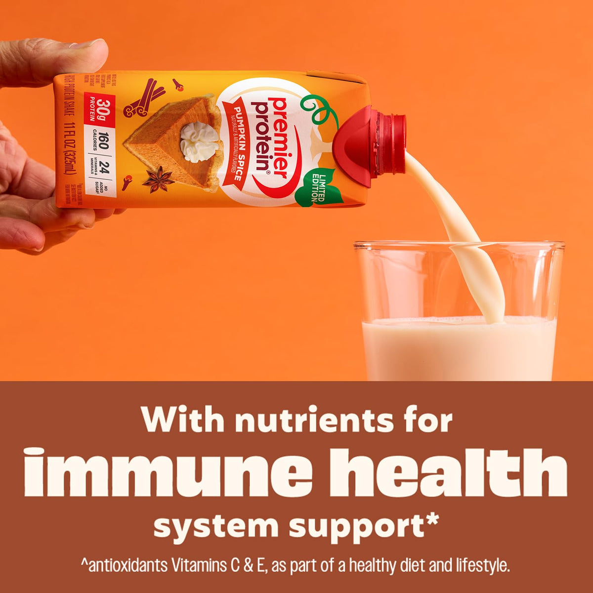 Premier Protein Shake, Limited Edition Pumpkin Spice, 30g Protein, 1g Sugar, 24 Vitamins & Minerals, 11 fl oz (4 Pack)