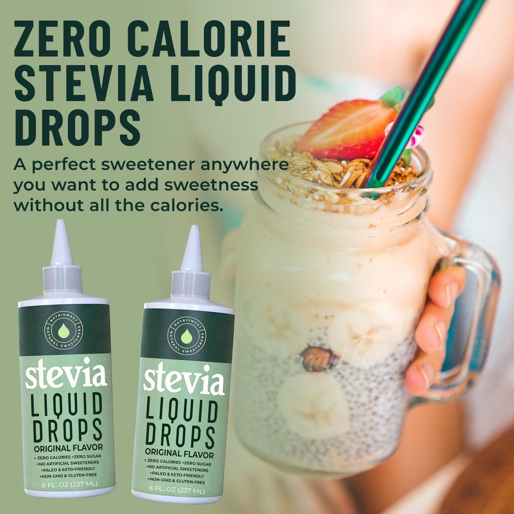 Stevia Liquid Drops, 8 Fl oz, 1823 servings, Pure Concentrated Drops with Zero Calories & Zero Carbs, Delicious Sugar Substitute Great for Keto & Paleo Diets