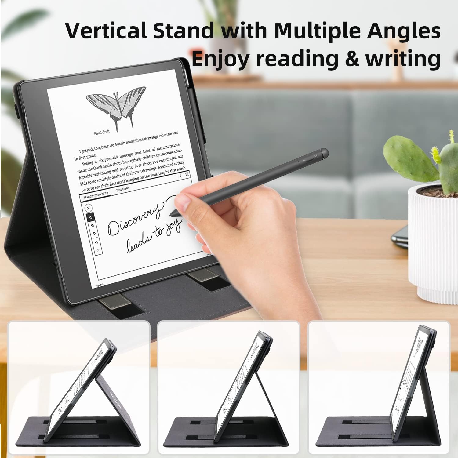 Buy now WALNEW Flip Case for 10.2-inch Kindle Scribe 2024/2022 Released, Two Hand Straps and Vertical Multi-Viewing Stand Cover with Auto Wake/Sleep for 10.2” Amazon Kindle Scribe E-Reader(Gray) at indiglob india