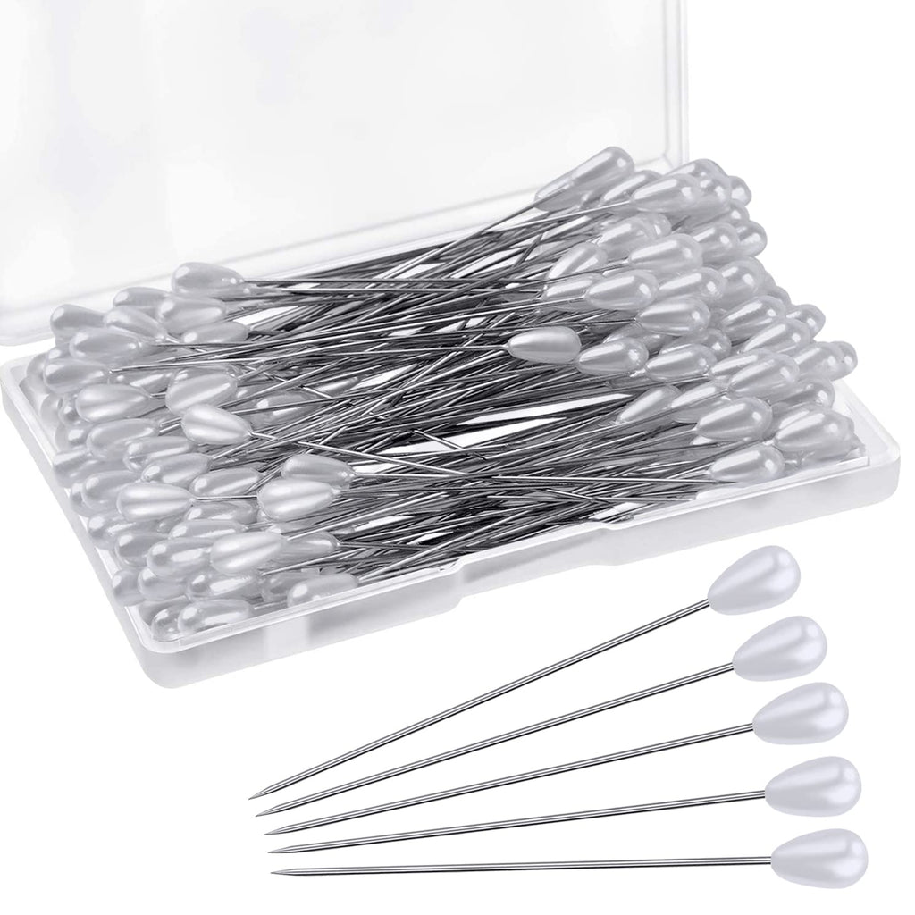 220p Corsage Pins, Boutonniere Pins, Boutineer Pin, White Pearl Pins, Wedding Bouquet Pins for Jewelry, Flower DIY Crafts