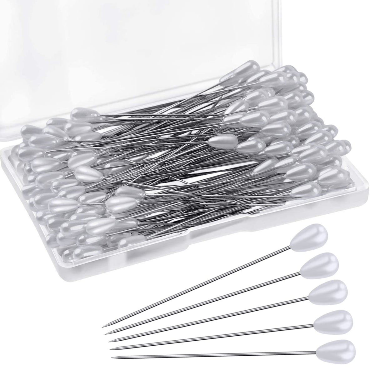 220p Corsage Pins, Boutonniere Pins, Boutineer Pin, White Pearl Pins, Wedding Bouquet Pins for Jewelry, Flower DIY Crafts