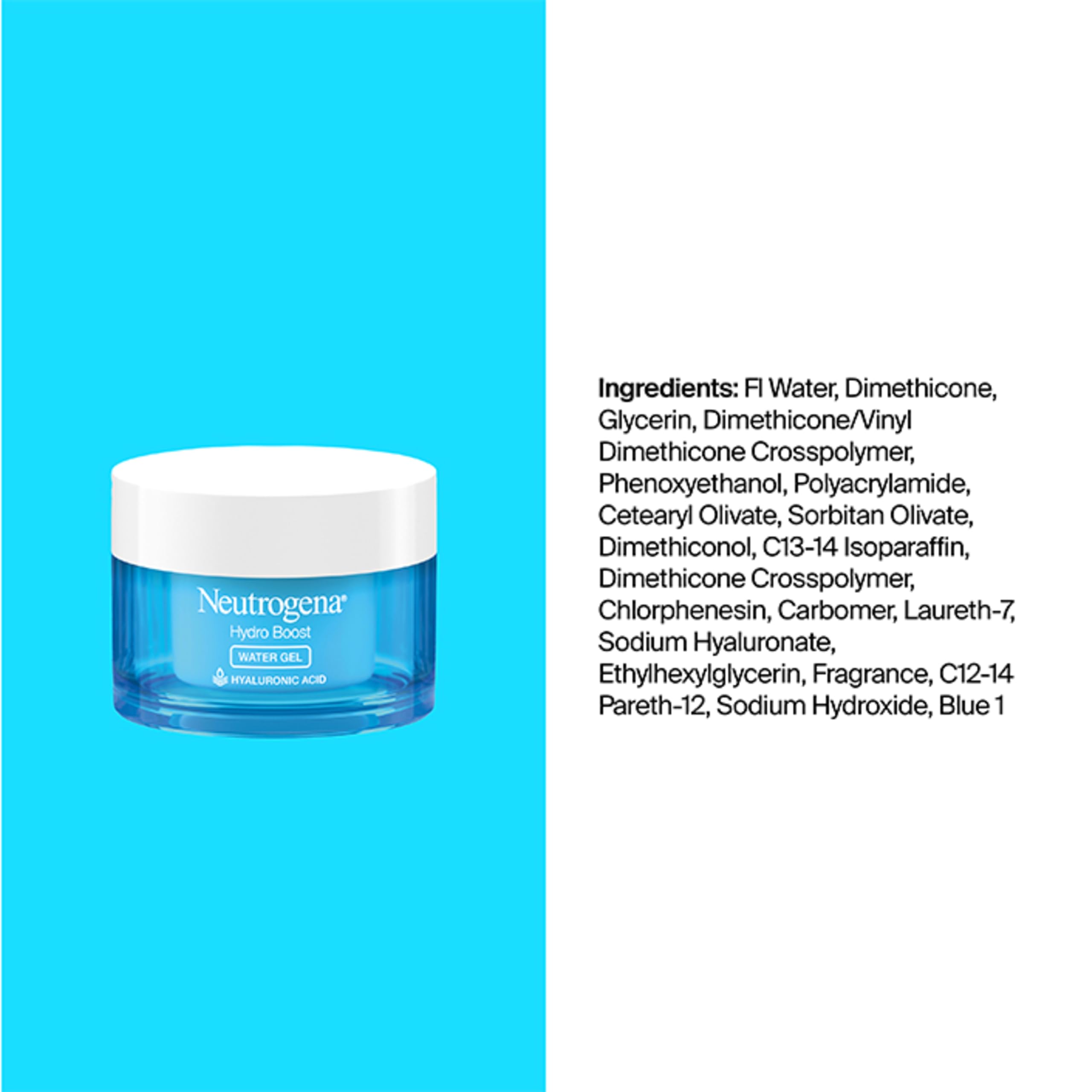 Neutrogena Hydro Boost Water Gel + Facial Cleanser 1.7 fl. oz + 0.5 oz | Hyaluronic Acid Facial Moisturizer, Suitable for Normal to Oily Skin, Hydrating Face Moisturizer, Trial-Size Facial Cleanser