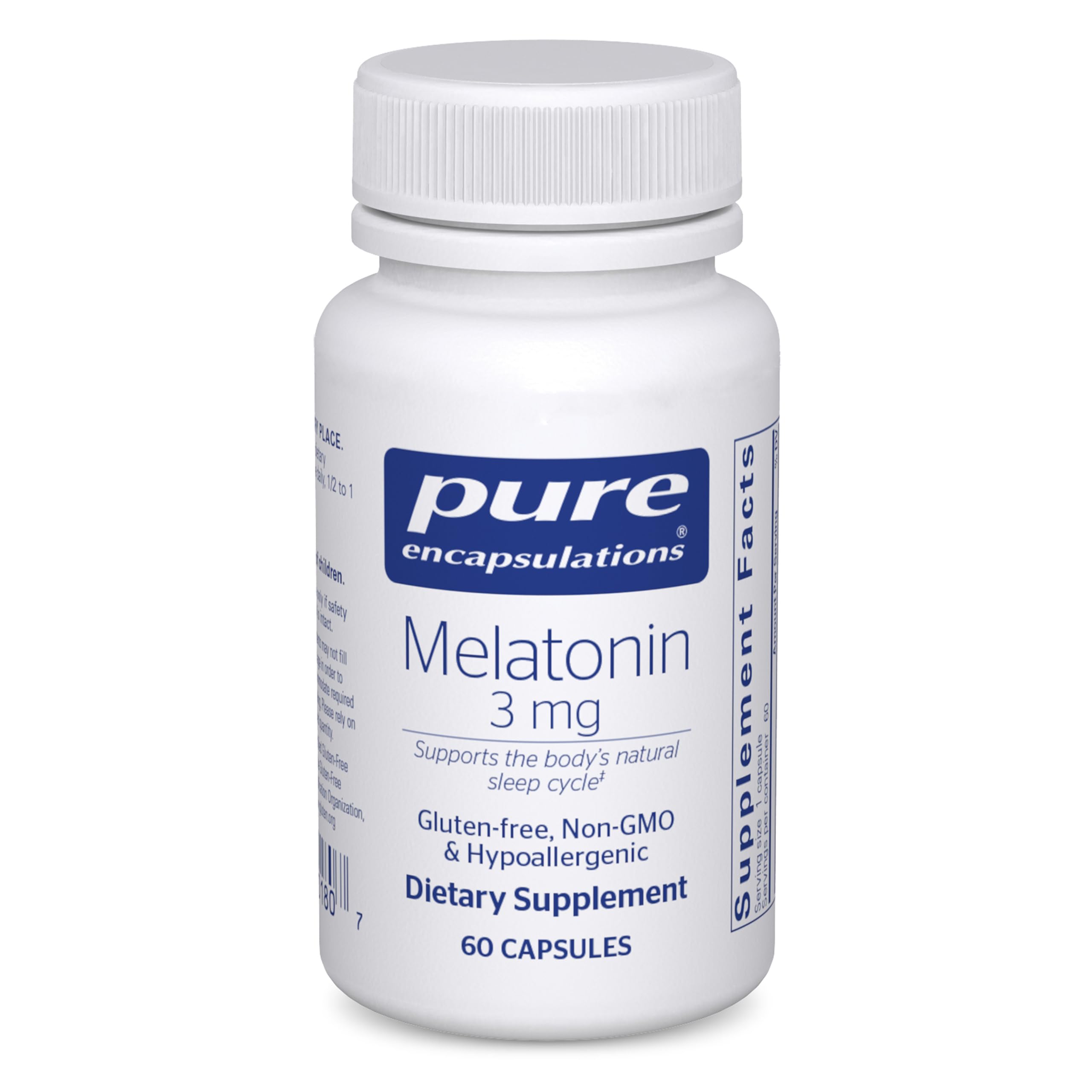 Pure Encapsulations Melatonin 3 mg, 30 Capsules | Antioxidant Supplement to Support Natural Sleeping and Relief of Occasional Sleeplessness, for Natural Sleep Support*