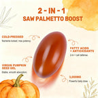 Pumpkin Seed Oil with Saw Palmetto Capsules, 3000mg/serving, Cold Pressed | 300 Softgels, Pure Virgin Oil, Essential Fatty Acids & Phytosterols | Supports Hair, Urinary, Bladder & Prostate Health